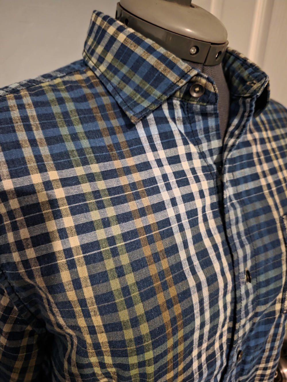Tommy Bahama Blue, Green & White Plaid Button-Down Shirt - Picture 2 of 6